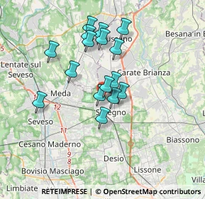 Mappa Via Livorno, 20831 Seregno MB, Italia (2.92438)