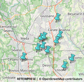 Mappa Via Livorno, 20831 Seregno MB, Italia (3.25273)