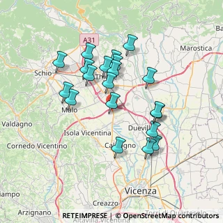 Mappa Via Alcide De Gasperi, 36030 Villaverla VI, Italia (6.545)