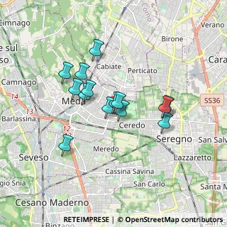 Mappa Via Albert Einstein, 20821 Meda MB, Italia (1.365)