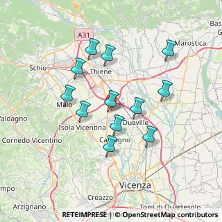 Mappa Via Roare, 36030 Villaverla VI, Italia (6.46083)