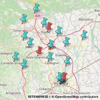 Mappa Via Roare, 36030 Villaverla VI, Italia (9.06)