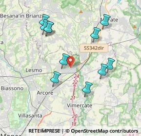 Mappa Via Vittorio Emanuele II, 20865 Usmate Velate MB, Italia (3.88636)