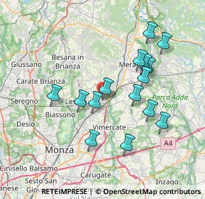 Mappa Via Vittorio Emanuele II, 20865 Usmate Velate MB, Italia (6.822)