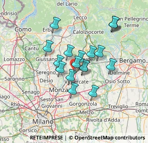 Mappa Via Vittorio Emanuele II, 20865 Usmate Velate MB, Italia (10.80722)