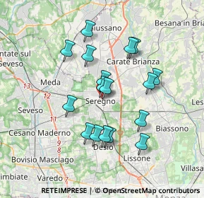 Mappa Vicolo Rose, 20831 Seregno MB, Italia (3.12294)