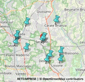 Mappa Via Santino de Nova, 20831 Seregno MB, Italia (3.68583)