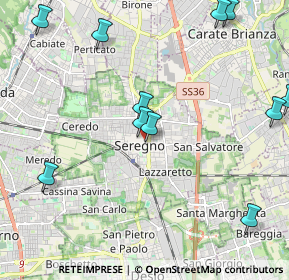 Mappa Via Santino de Nova, 20831 Seregno MB, Italia (2.74667)