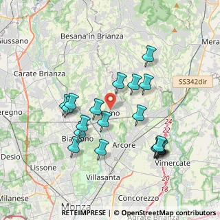 Mappa Piazza Dante, 20855 Lesmo MB, Italia (3.60474)