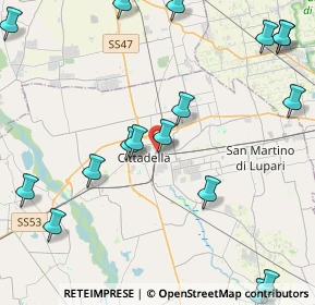 Mappa Via Santa Chiara, 35013 Cittadella PD, Italia (6.1765)