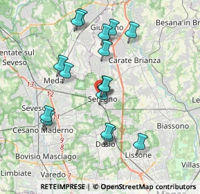 Mappa Piazza Caprera, 20831 Seregno MB, Italia (3.55063)