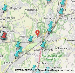 Mappa Via Milano, 20865 Usmate Velate MB, Italia (3.197)