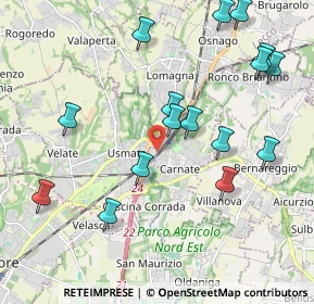 Mappa Via per Carnate, 20866 Carnate MB, Italia (2.22375)