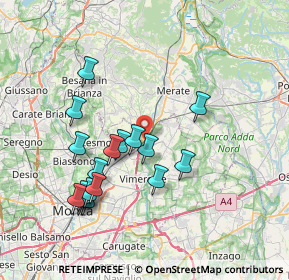 Mappa Via per Carnate, 20866 Carnate MB, Italia (7.38294)