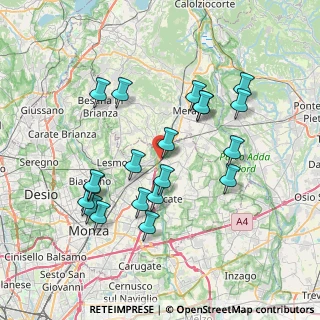 Mappa Via per Carnate, 20866 Carnate MB, Italia (7.3135)