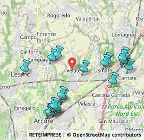Mappa Via Alessandro Volta, 20865 Usmate Velate MB, Italia (2.2465)