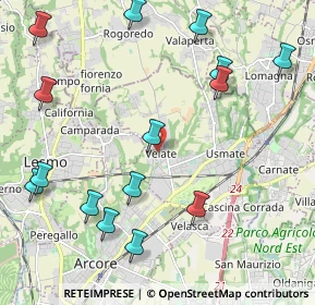 Mappa Via Alessandro Volta, 20865 Usmate Velate MB, Italia (2.57133)