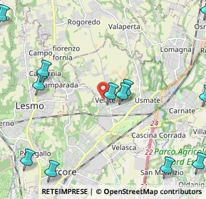 Mappa Via Alessandro Volta, 20865 Usmate Velate MB, Italia (2.995)