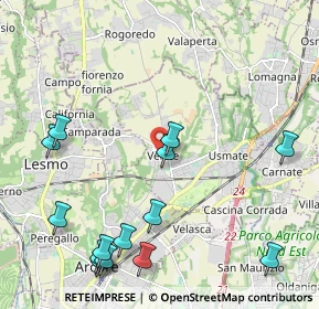 Mappa Via Alessandro Volta, 20865 Usmate Velate MB, Italia (2.62214)