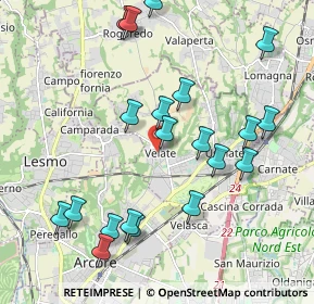 Mappa Via Alessandro Volta, 20865 Usmate Velate MB, Italia (2.1615)