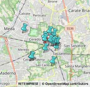 Mappa Via Manfredo Fanti, 20831 Seregno MB, Italia (1.03214)