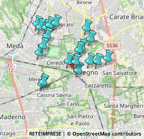 Mappa Via Manfredo Fanti, 20831 Seregno MB, Italia (1.6095)