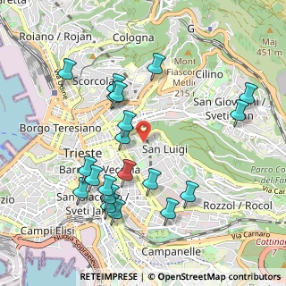Mappa Via Michelangelo Buonarroti, 34141 Trieste TS, Italia (1.032)