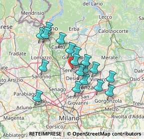 Mappa Via Cavalieri di, 20831 Seregno MB, Italia (11.50167)
