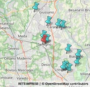 Mappa Via Cavalieri di, 20831 Seregno MB, Italia (3.93692)