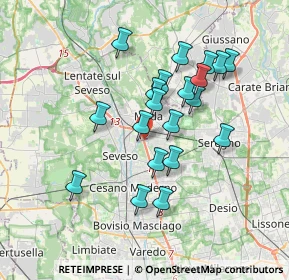 Mappa Via Vignazzola, 20821 Meda MB, Italia (3.167)