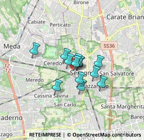 Mappa Via Fratelli Cairoli, 20831 Seregno MB, Italia (0.94692)