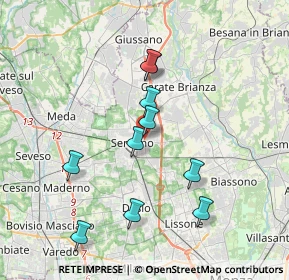 Mappa Via Bertacchi, 20831 Seregno MB, Italia (3.87364)