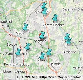 Mappa Vicolo Sole, 20831 Seregno MB, Italia (3.6625)