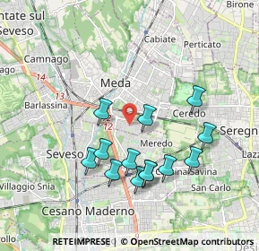 Mappa Via Tagliamento, 20821 Meda MB, Italia (1.75231)