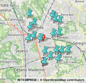 Mappa Via Tagliamento, 20821 Meda MB, Italia (1.71421)