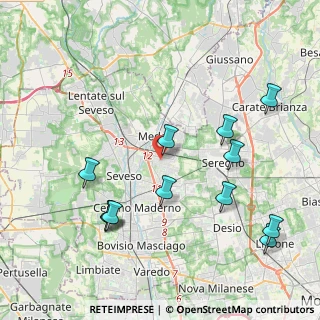 Mappa Via Tagliamento, 20821 Meda MB, Italia (4.50167)