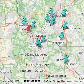 Mappa Via Tagliamento, 20821 Meda MB, Italia (3.93133)