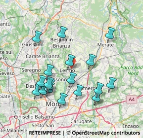 Mappa Via Gaetano Ratti, 20855 Lesmo MB, Italia (7.54947)