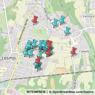 Mappa Via Gaetano Ratti, 20855 Lesmo MB, Italia (0.36423)
