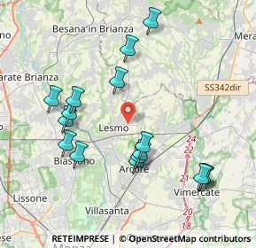 Mappa Via Gaetano Ratti, 20855 Lesmo MB, Italia (4.02875)
