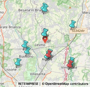 Mappa Via Gaetano Ratti, 20855 Lesmo MB, Italia (4.13643)