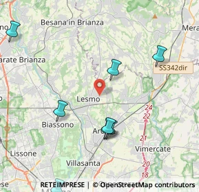 Mappa Via Gaetano Ratti, 20855 Lesmo MB, Italia (6.21833)