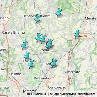 Mappa Via Gaetano Ratti, 20855 Lesmo MB, Italia (3.43083)