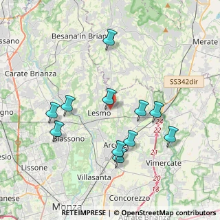Mappa Via Gaetano Ratti, 20855 Lesmo MB, Italia (3.80545)