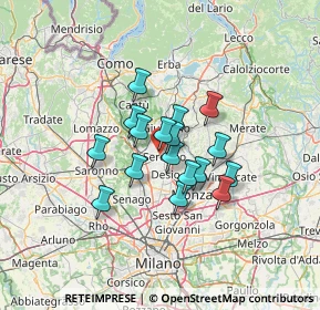 Mappa Via Milite Ignoto, 20831 Seregno MB, Italia (9.05588)