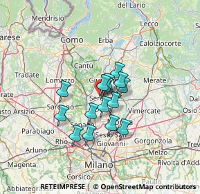 Mappa Via Milite Ignoto, 20831 Seregno MB, Italia (8.73067)