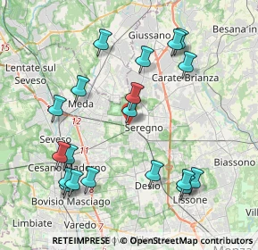 Mappa Via Milite Ignoto, 20831 Seregno MB, Italia (4.36526)