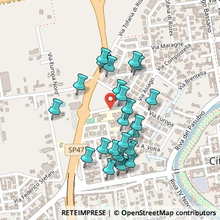 Mappa Via Europa, 35013 Cittadella PD, Italia (0.2125)