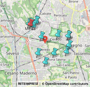 Mappa Via Ferrara, 20821 Meda MB, Italia (1.66667)