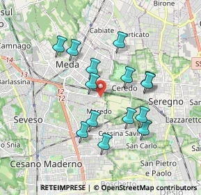 Mappa Via Ferrara, 20821 Meda MB, Italia (1.62786)